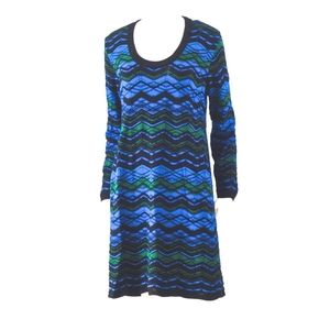 Missoni Chevron Pattern Long Sleeve Sweater Dress